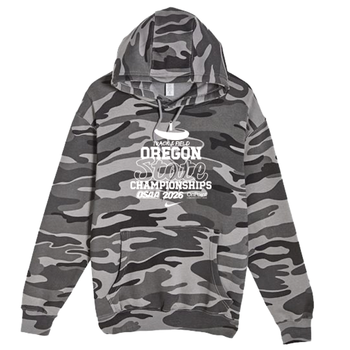 Camo Hoodie - OSAA 2026 State Track and Field - Slate Camo