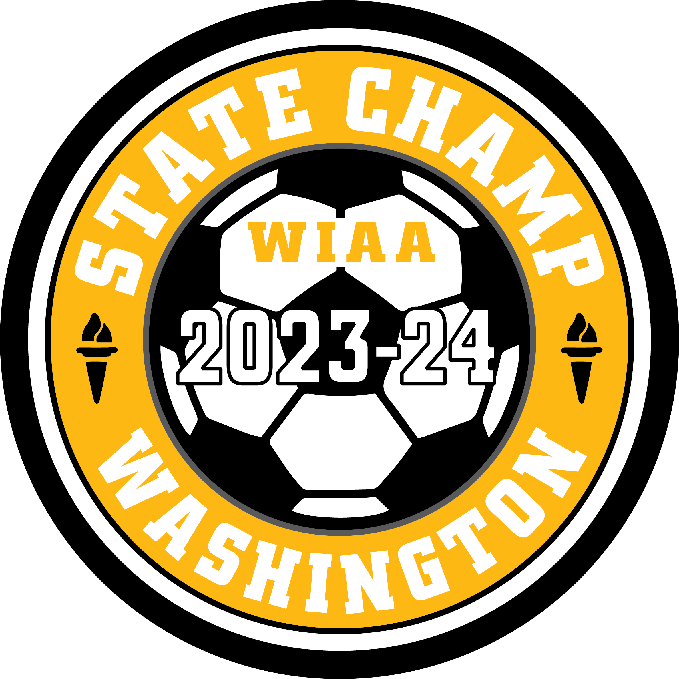 CHAMP Patch - WIAA 2023-2024 State Championships - Gold/Black