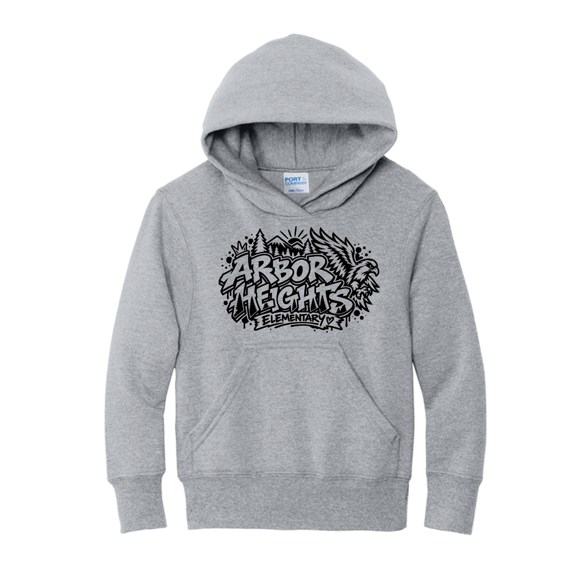 Youth Hoodie - Arbor Heights Elementary Spiritwear - Athletic Heather