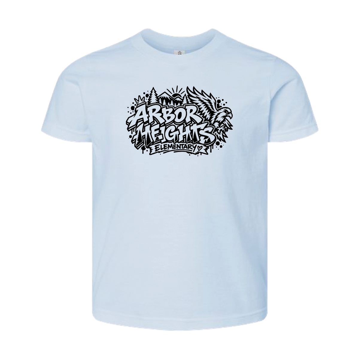 Youth Short Sleeve - Arbor Heights Elementary Spiritwear - Baby Blue