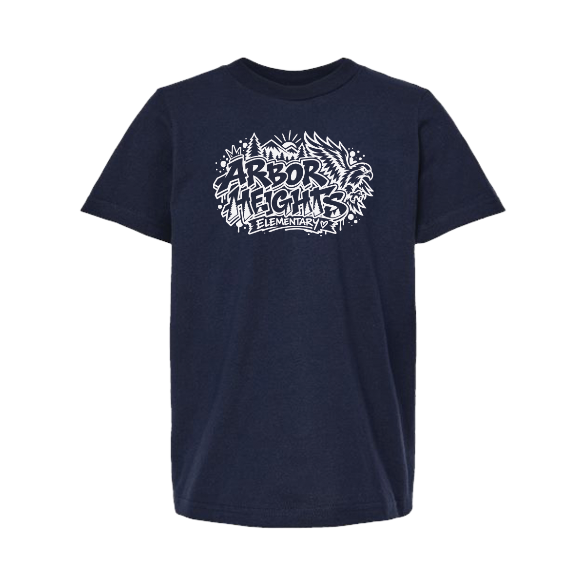 Youth Short Sleeve - Arbor Heights Elementary Spiritwear - Navy