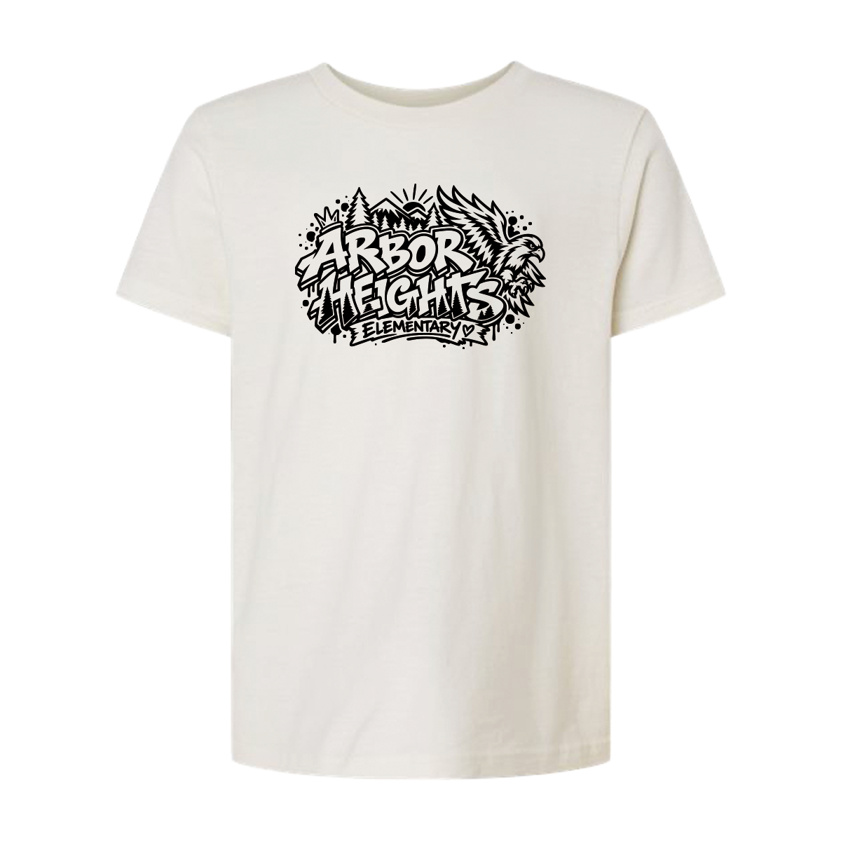 Youth Short Sleeve - Arbor Heights Elementary Spiritwear - Vintage White