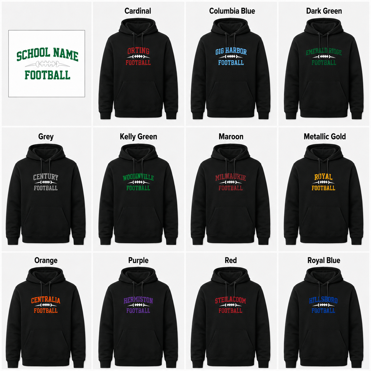 Rush Varsity Football Hoodie - Black