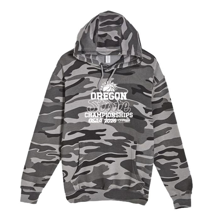 Camo Hoodie - OSAA 2026 State Basketball - Slate Camo