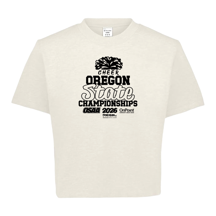 Boxy Crop Short Sleeve - OSAA State Cheerleading 2026 - Chalk
