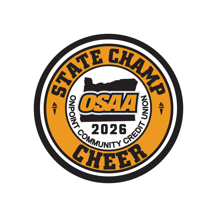 CHAMP Patch - OSAA 2026 State Cheerleading  - Gold/Black