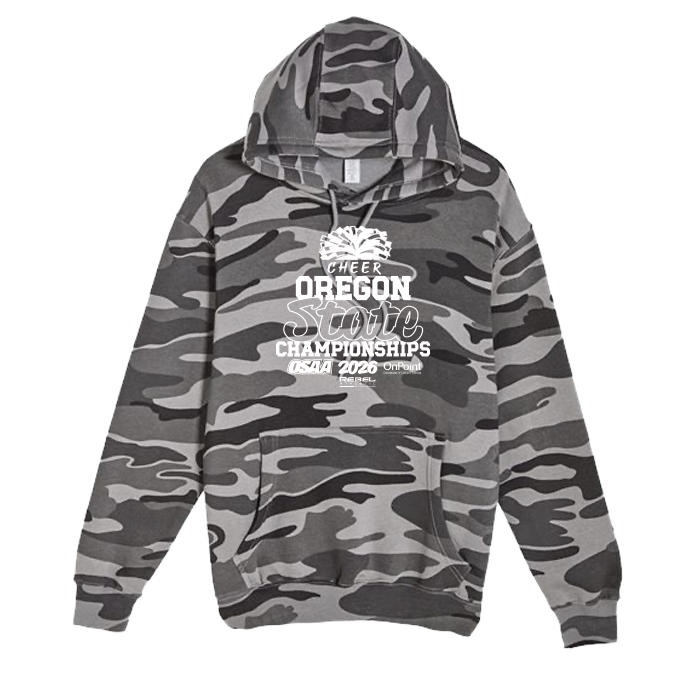 Camo Hoodie - OSAA State Cheerleading 2026 - Slate Camo