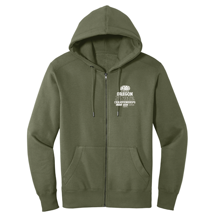 Fleece Full Zip - OSAA State Cheerleading 2026 - Military Green