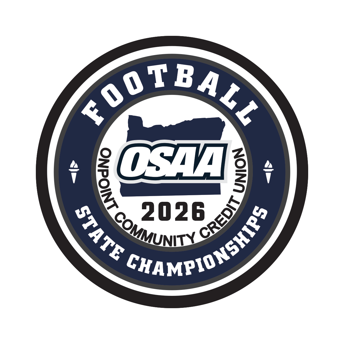 Patch - OSAA 2026 State Football - Blue/White