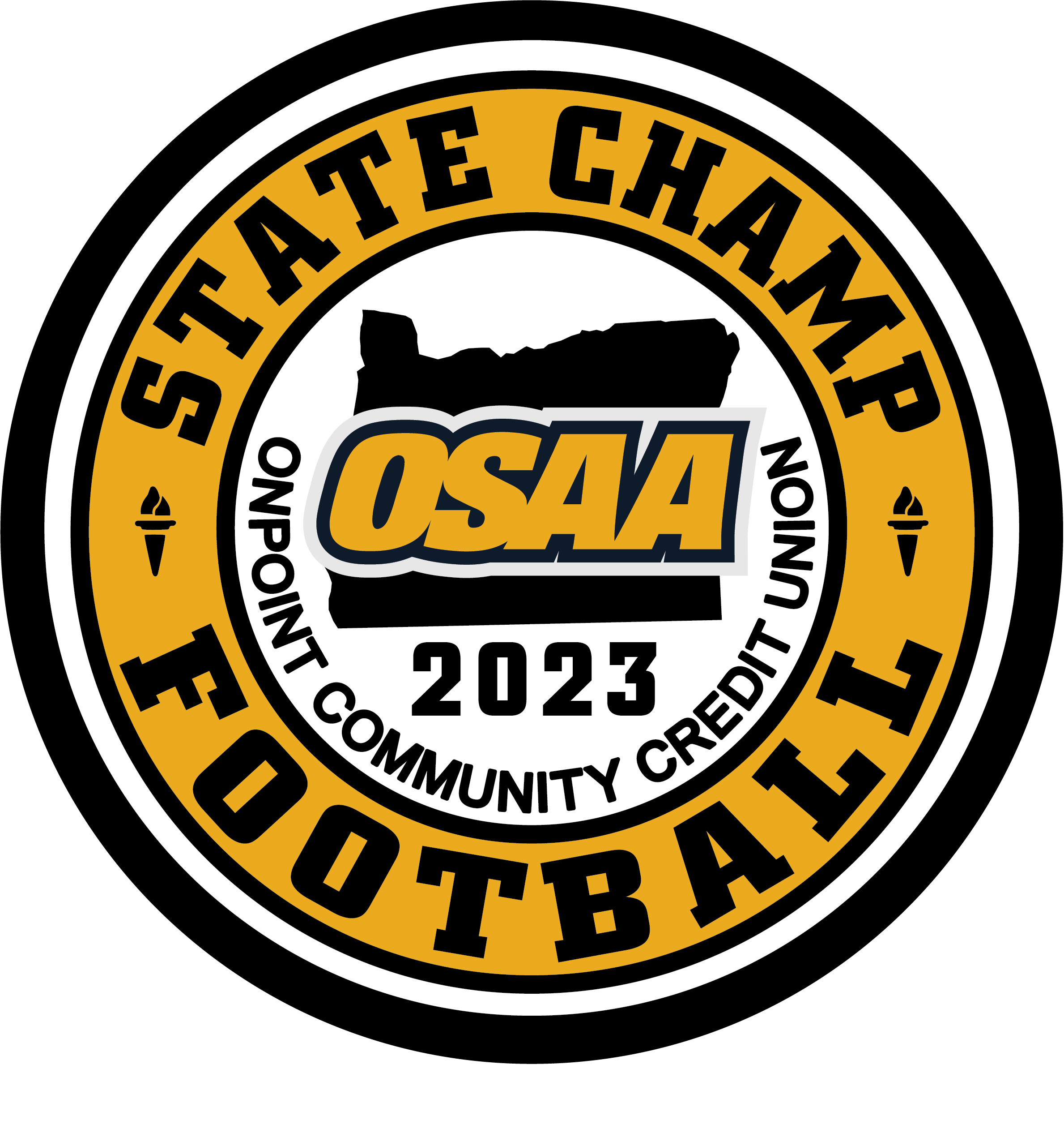 CHAMP Patch - OSAA 2023-2024 State Championships - Gold/Black