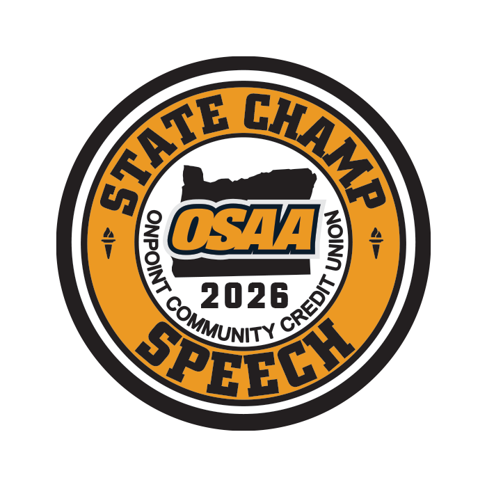 CHAMP Patch - OSAA 2026 State Speech and Debate - Gold/Black