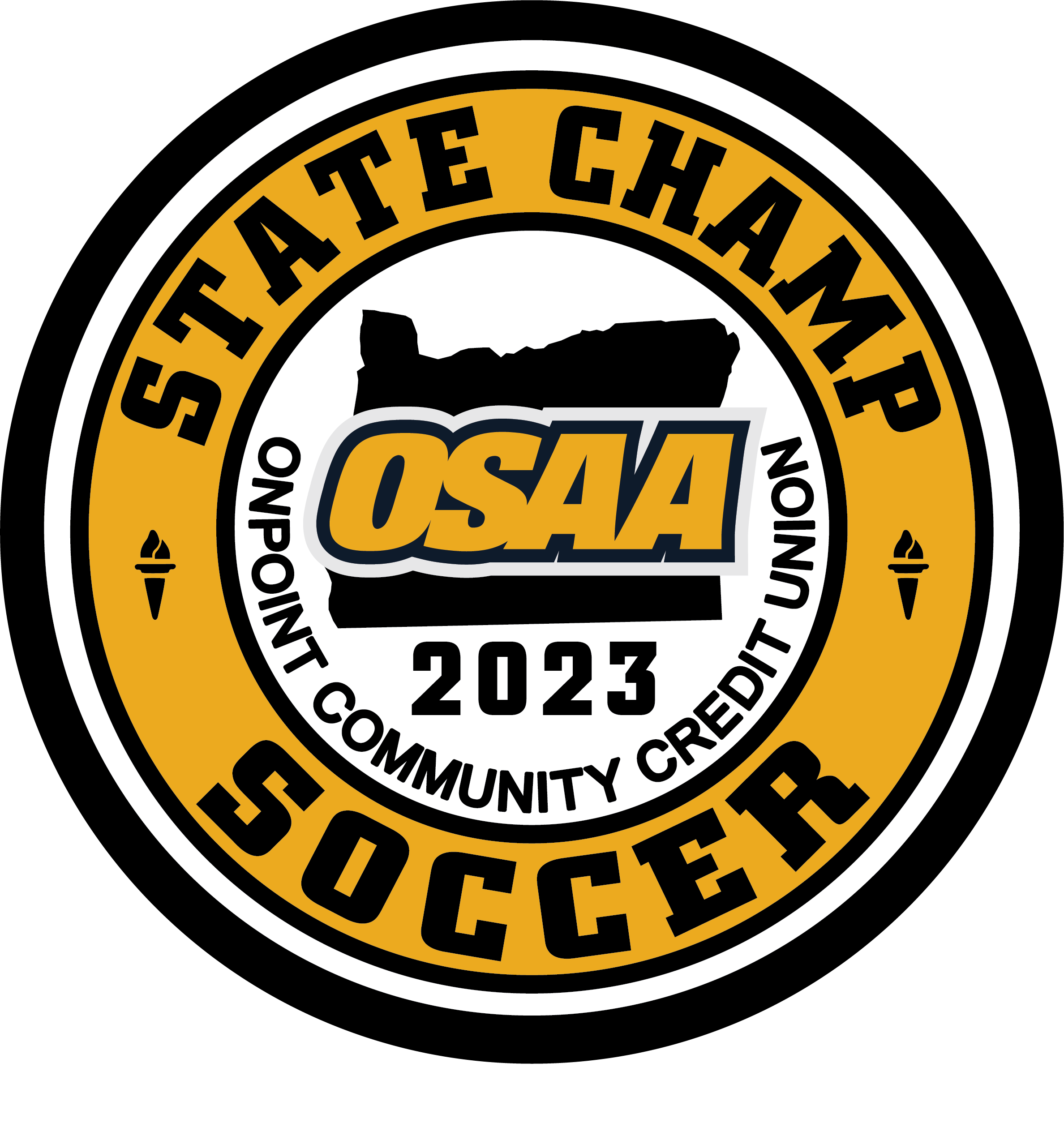 CHAMP Patch - OSAA 2023-2024 State Championships - Gold/Black