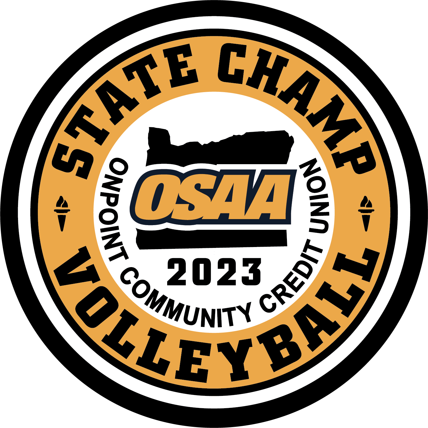 CHAMP Patch - OSAA 2023-2024 State Championships - Gold/Black