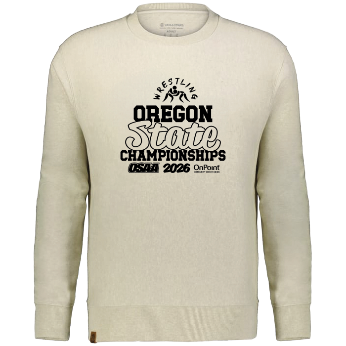 Fleece Crewneck - OSAA 2026 State Wrestling - Vintage Birch Heather