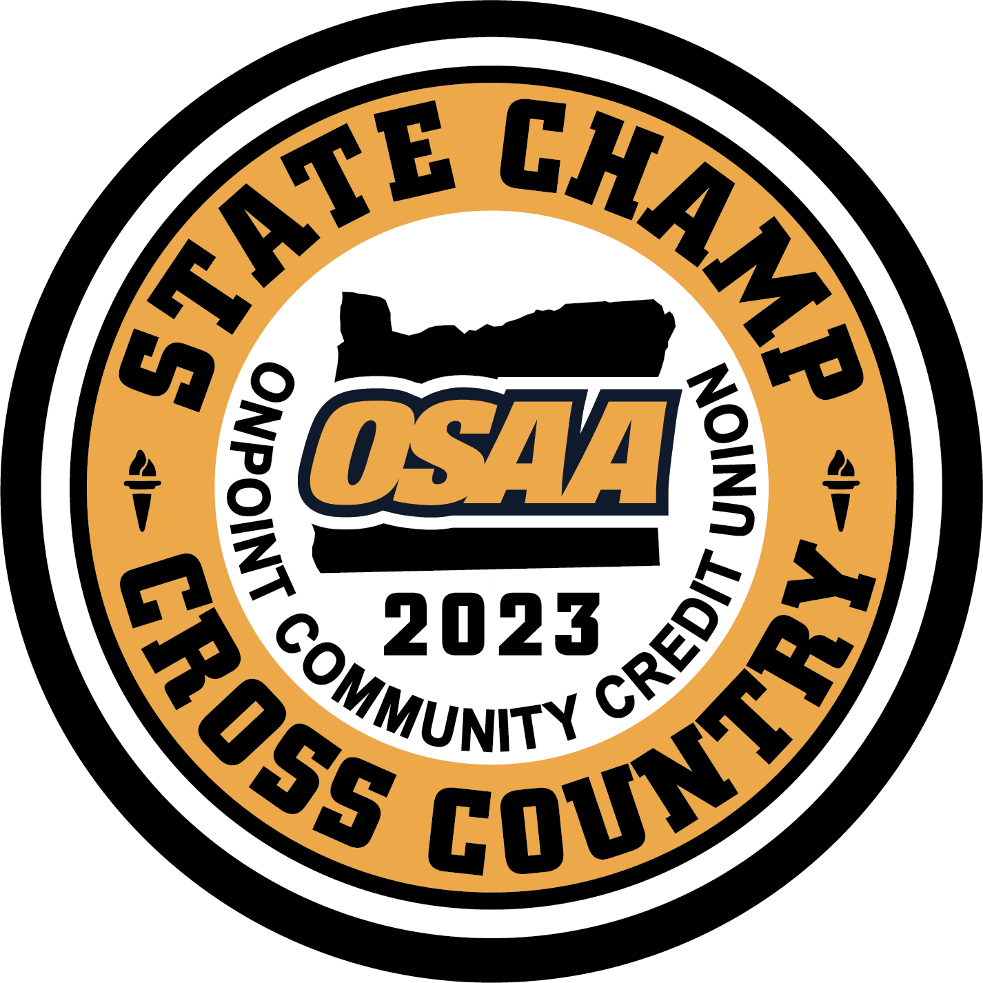 CHAMP Patch - OSAA 2023-2024 State Championships - Gold/Black