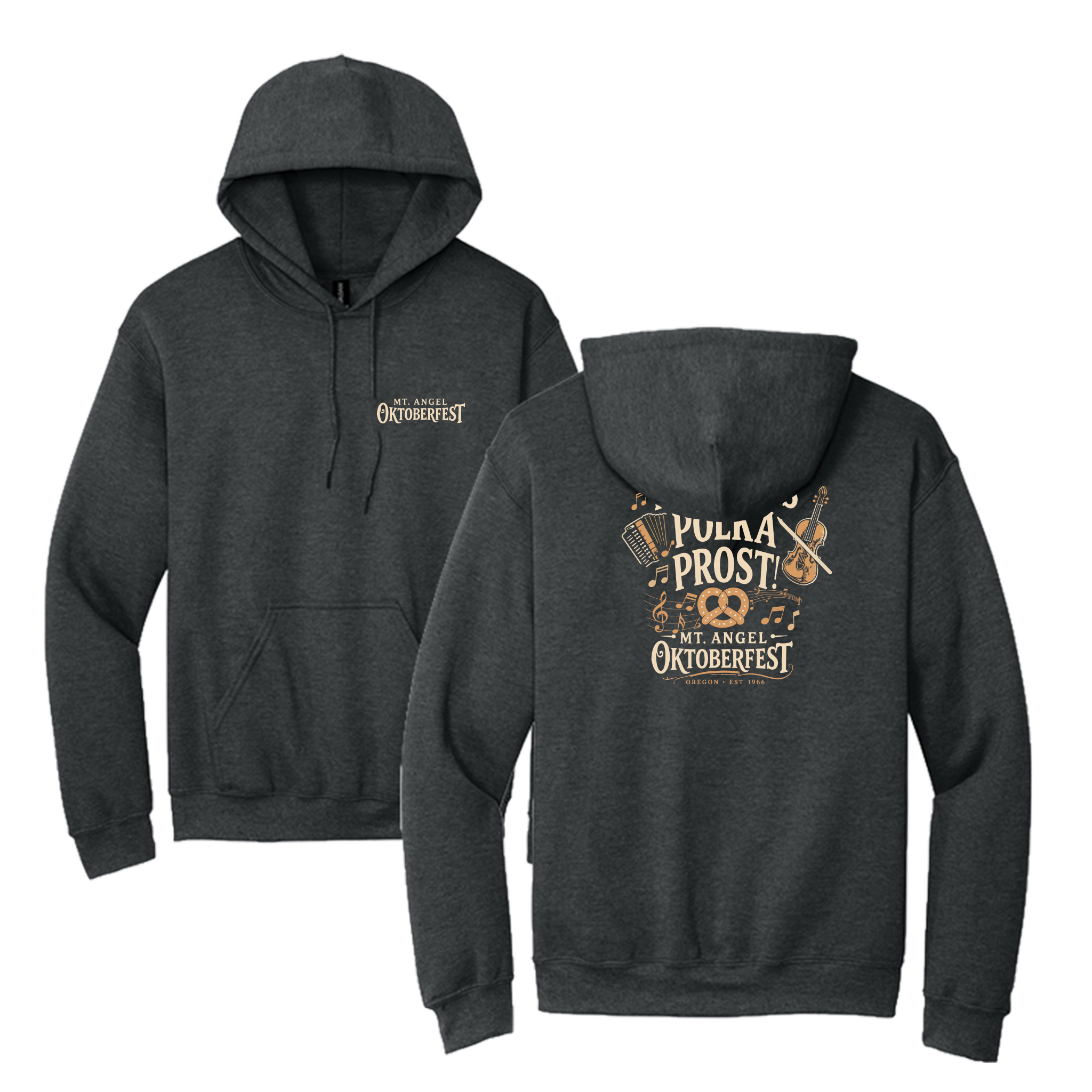 Mt. Angel Oktoberfest 2026 - Hoodie - Dark Heather Grey