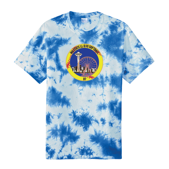 Adult Tie Dye Short Sleeve - WA D7 Little League Softball - True Royal