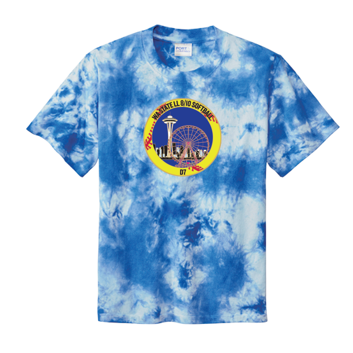 Youth Tie Dye Short Sleeve - WA D7 Little League Softball - True Royal
