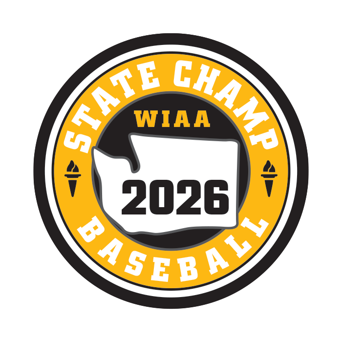 CHAMP Patch - WIAA 2026 State Baseball - Gold/Black