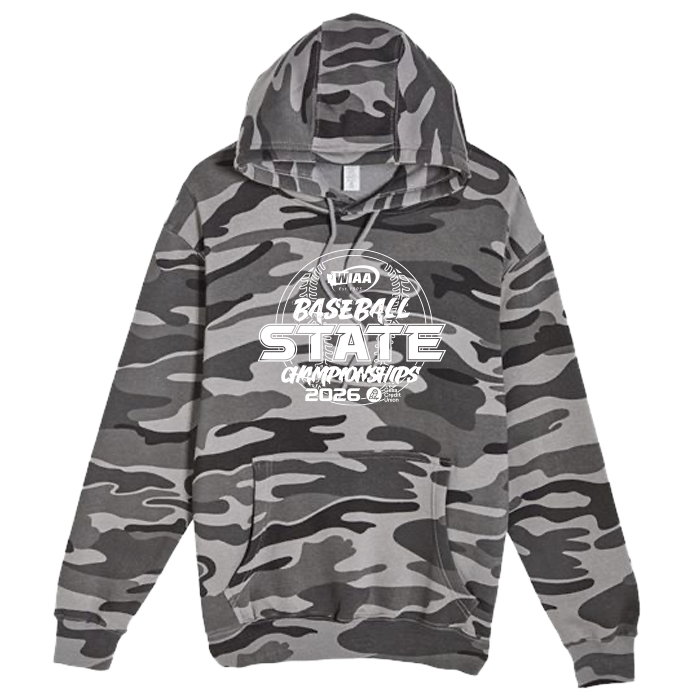 Camo Hoodie - WIAA 2026 State Baseball - Slate Camo