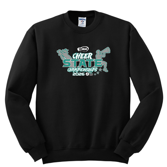 Crewneck - WIAA 2026 State Cheerleading - Black
