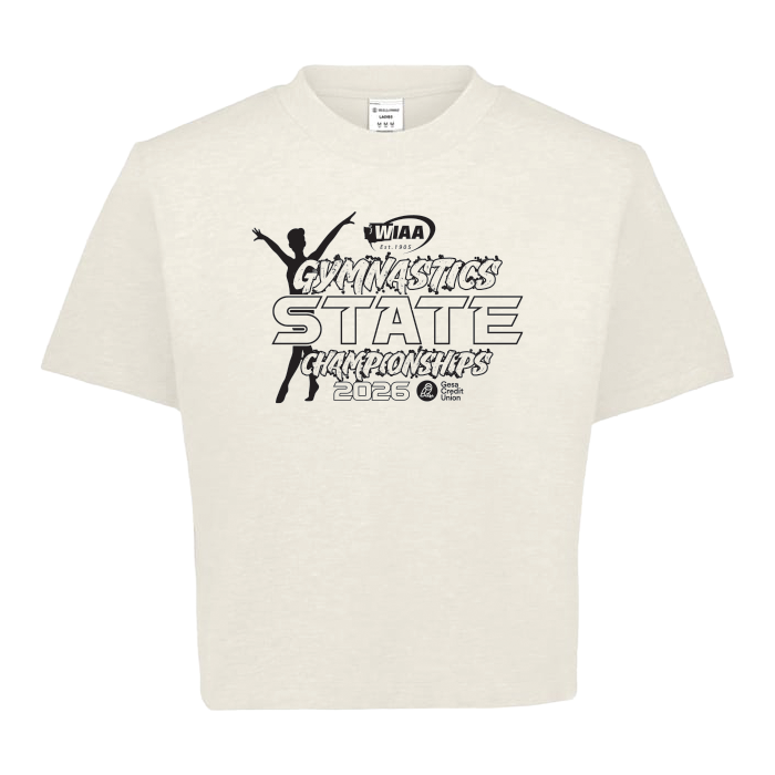 Boxy Crop Short Sleeve - WIAA 2026 State Gymnastics - Chalk