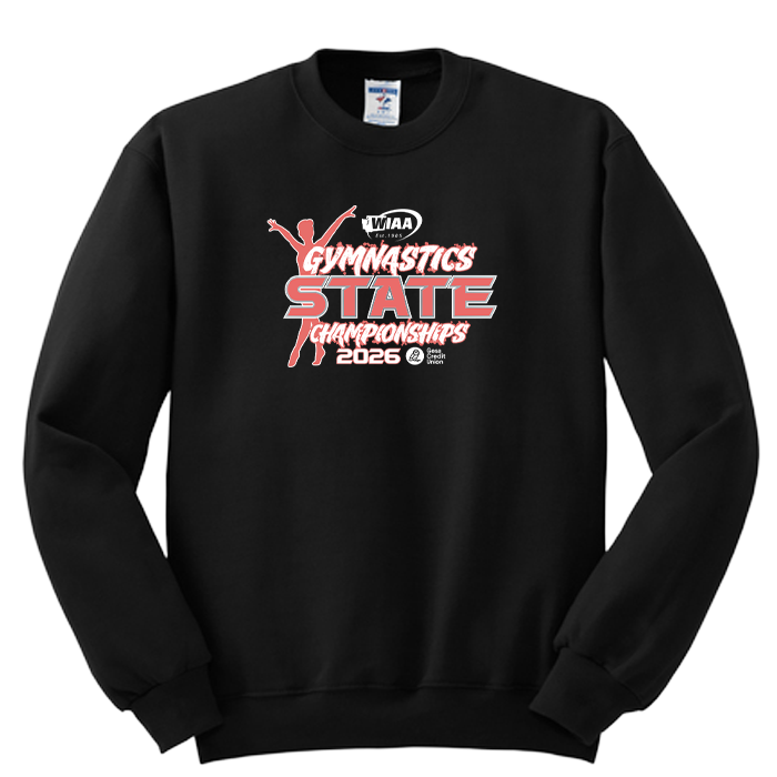 Crewneck - WIAA 2026 State Gymnastics - Black