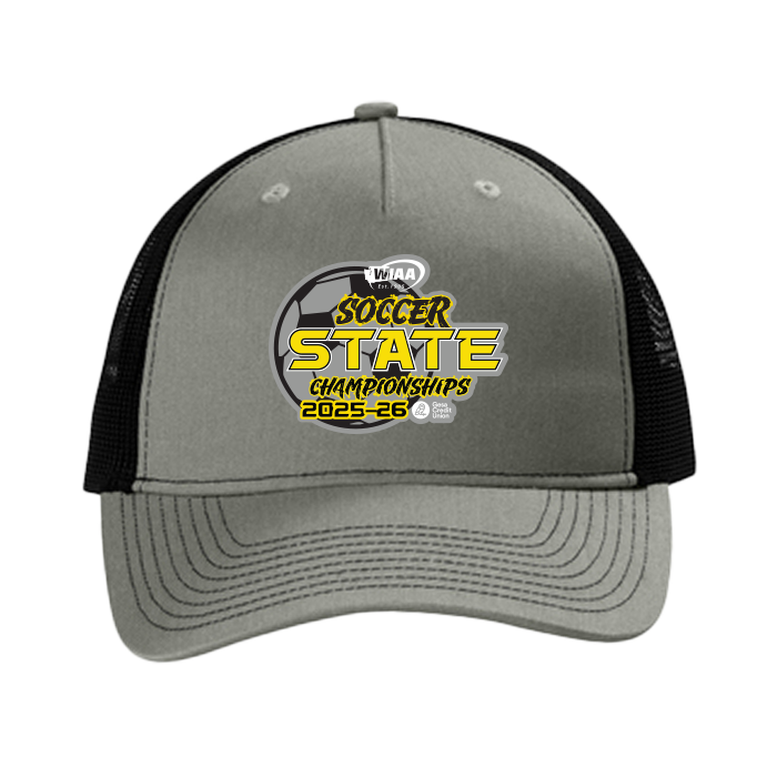 Trucker Hat - WIAA 2025-2026  State Soccer - Heather Grey/Black