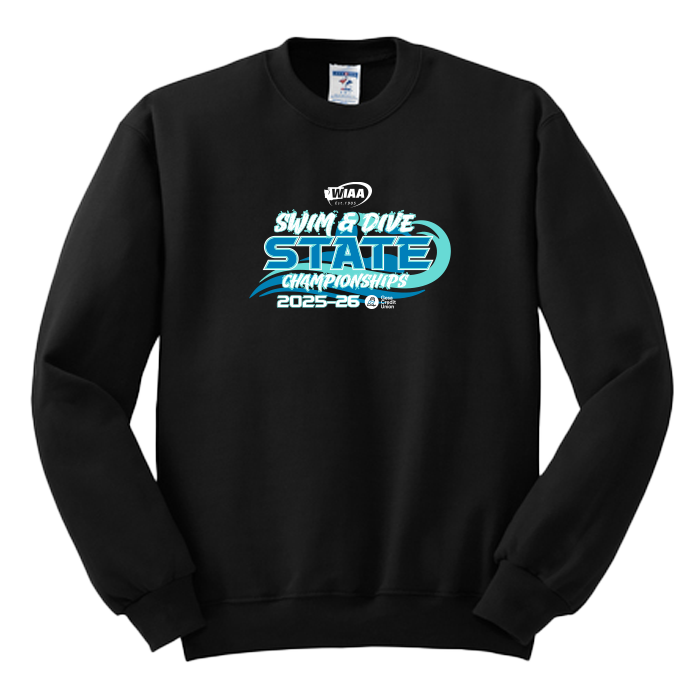 Crewneck - WIAA 2025-2026 State Swim & Dive - Black