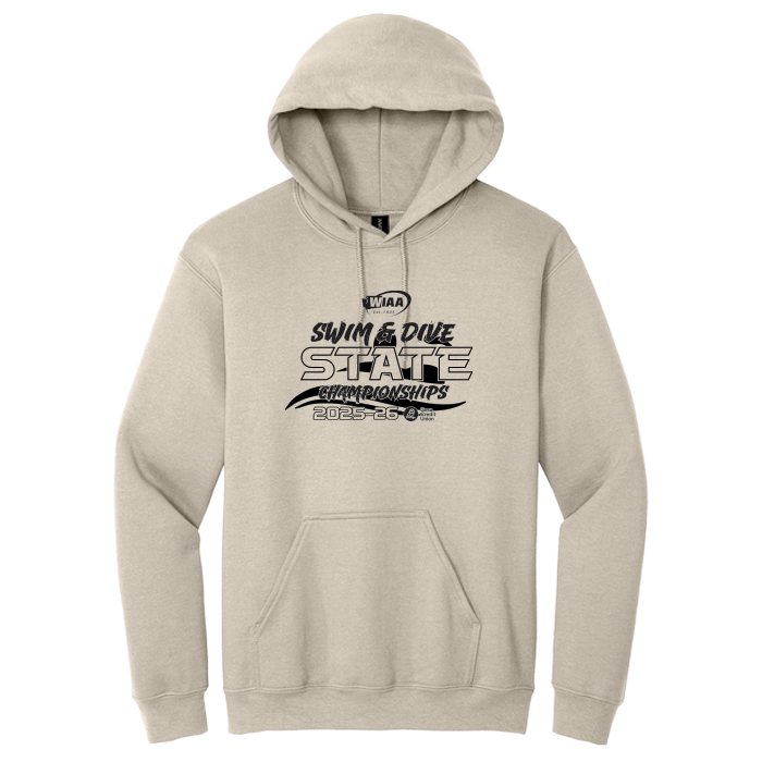 Hoodie - WIAA 2025-2026 State Swim & Dive - Sand