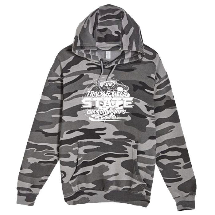 Camo Hoodie - WIAA 2026 State Track and Field - Slate Camo