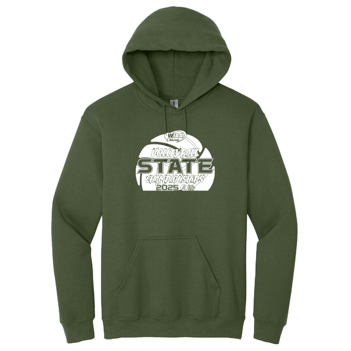 Hoodie - WIAA 2025 State Volleyball - Military Green