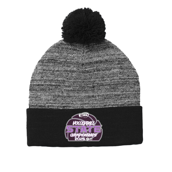 Beanie - WIAA 2025 State Volleyball - Black/Grey Heather