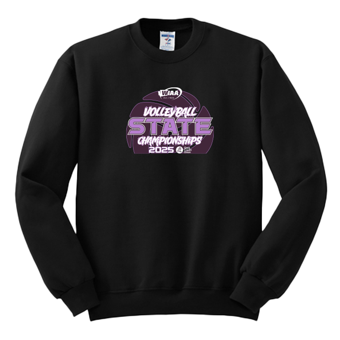 Crewneck - WIAA 2025 State Volleyball - Black