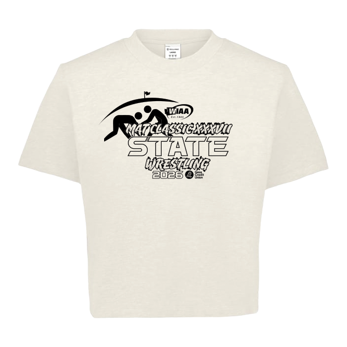 Boxy Crop Short Sleeve - WIAA 2026 State Wrestling - Chalk