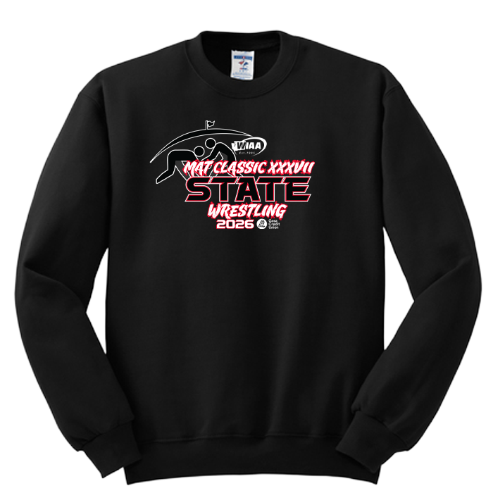 Crewneck - WIAA 2026 State Wrestling - Black