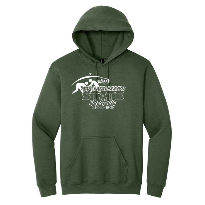 Hoodie - WIAA 2026 State Wrestling - Military Green