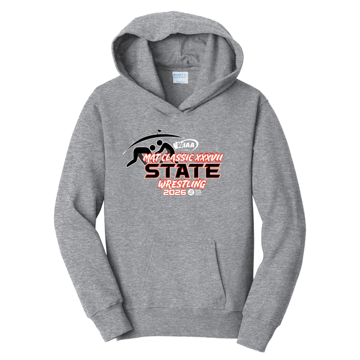 Youth Hoodie - WIAA 2026 State Wrestling - Athletic Heather