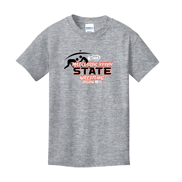Youth Short Sleeve - WIAA 2026 State Wrestling - Athletic Heather
