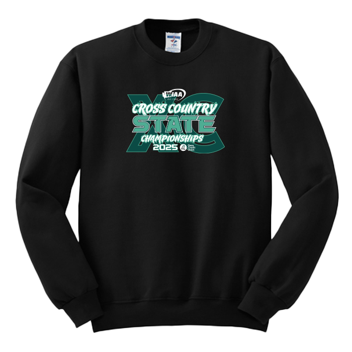 Crewneck - WIAA 2025 State Cross Country - Black