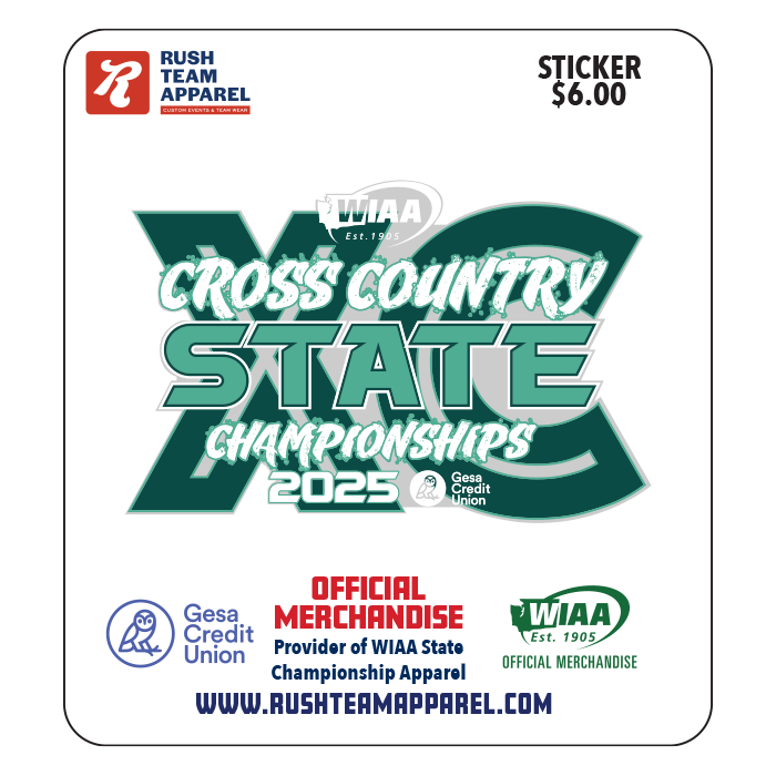 Sticker - WIAA 2025 State Cross Country -