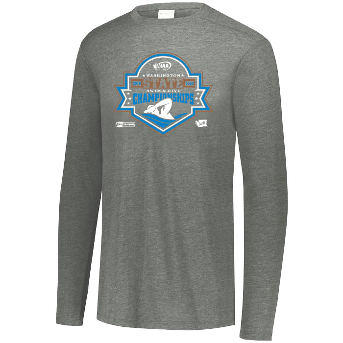 WIAA State 2020 Boys Swim and Dive- Long Sleeve T-Shirt- Gray