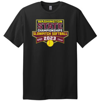 2023 WIAA State Slowpitch Softball Championshiips Short Sleeve T Shirt - Black