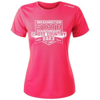 2023 WIAA State Cross Country Brooks Ladies Short Sleeve T Shirt - Pink