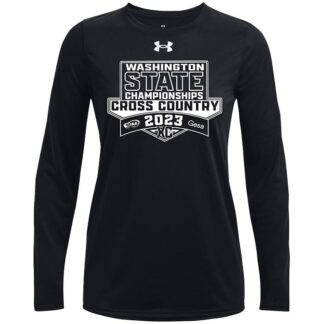 2023 WIAA State Cross Country UA Ladies Long Sleeve T Shirt - Black