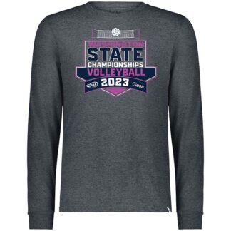 2023 WIAA State Volleyball Long Sleeve T Shirt -Black-Heather