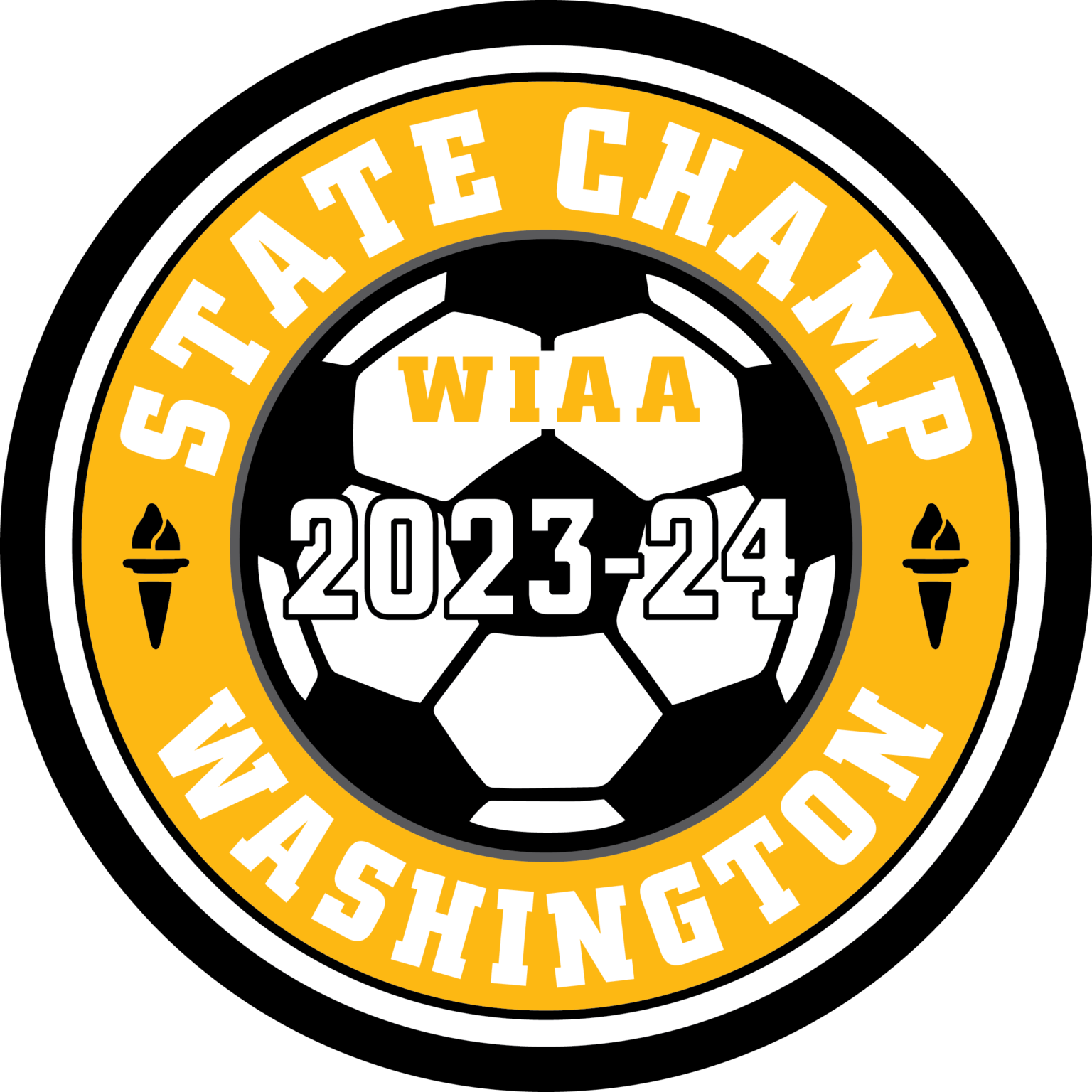 2023 24 WIAA State Soccer Champions Letterman Patch