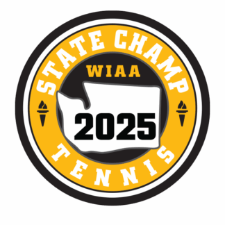 WIAA 2025 State Tennis CHAMP Patch -Gold/Black