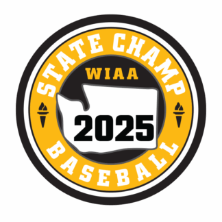 WIAA 2025 State Baseball CHAMP Patch -Gold/Black