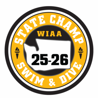 CHAMP Patch - WIAA 2025-2026 State Swim & Dive - Gold/black